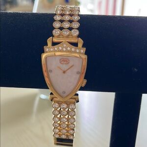 Marc Ecko Gold tone with mother of pearl face and 36 swarovski crystals !